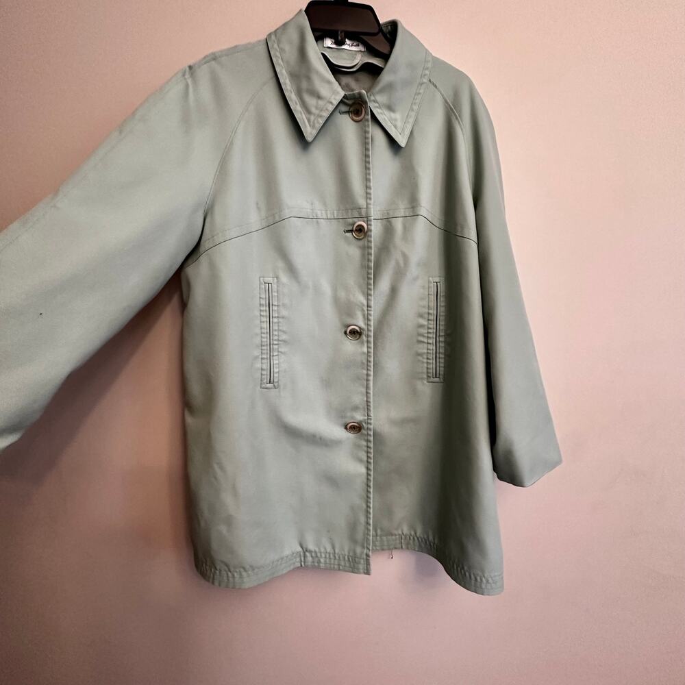 Vintage Misty Harbor Any Weather Coat Mint Green USA 18 - Picture 3 of 10